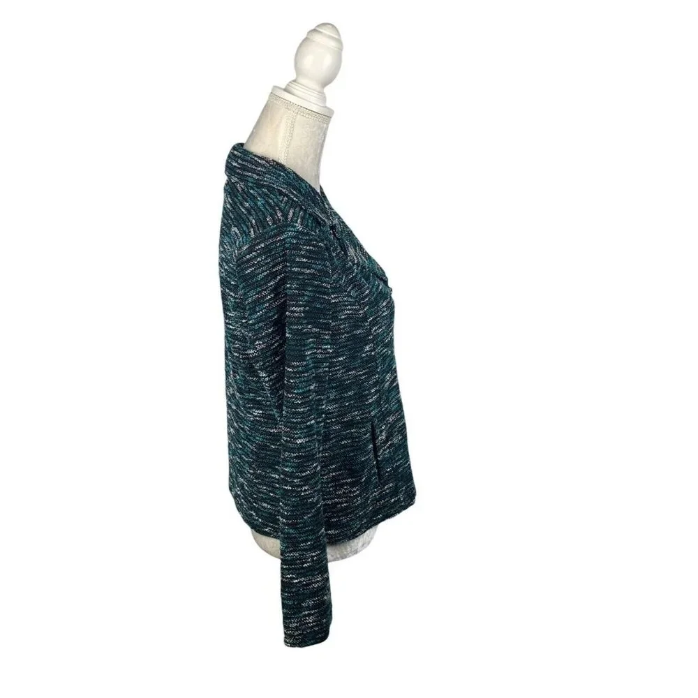 Christopher & Banks Marled Woven Motorcycle Jacket Textured Zip Front‎ Rocker S